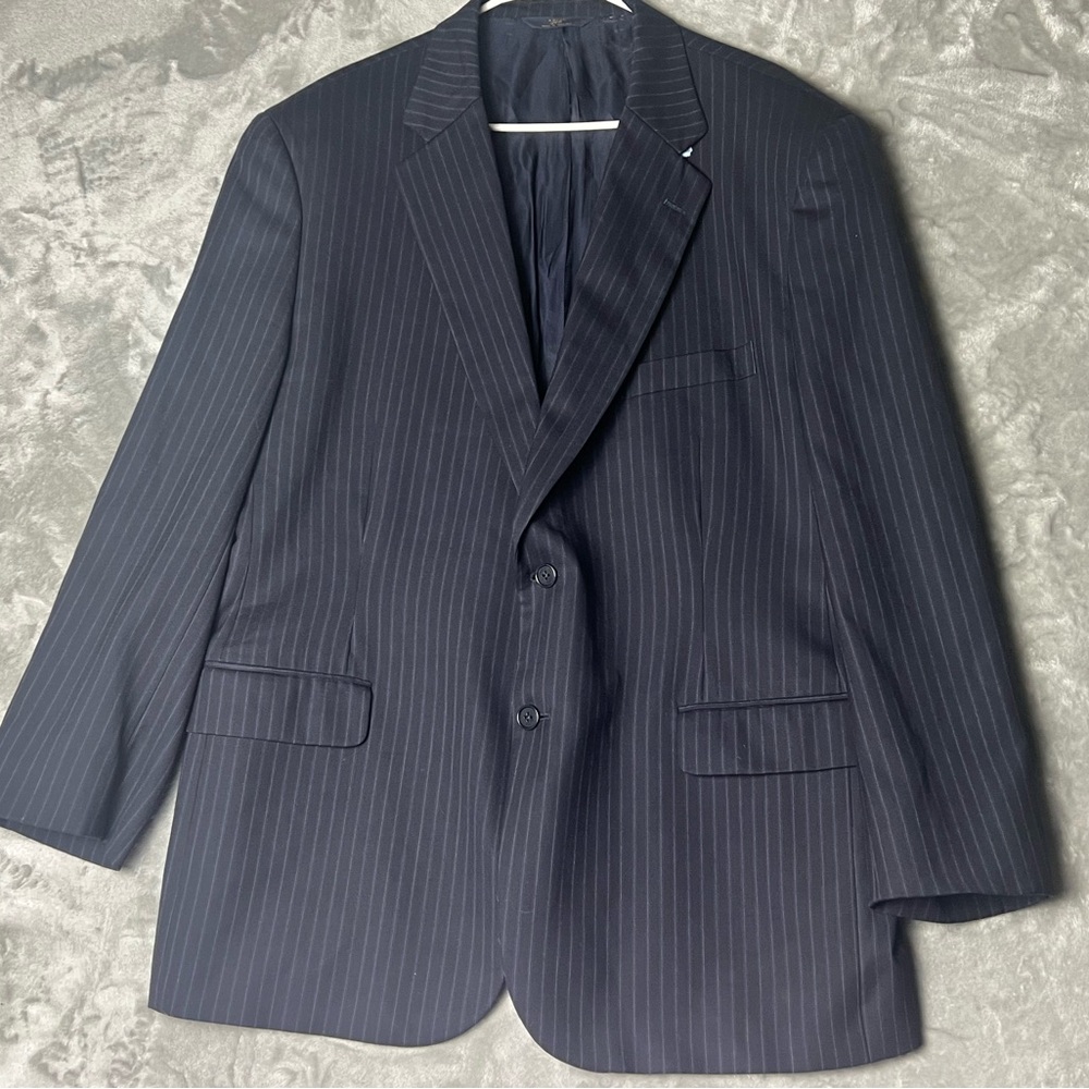 Brooks Brothers Blue Pinstripe Sport Coat Blazer Jacket Size 48R